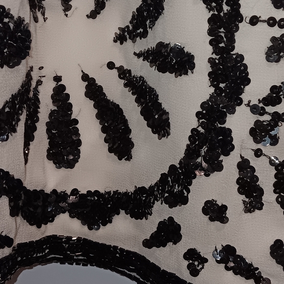 Jkara Dress Drop Waist With sequin embroidered chiffon blouson - Picture 9 of 11